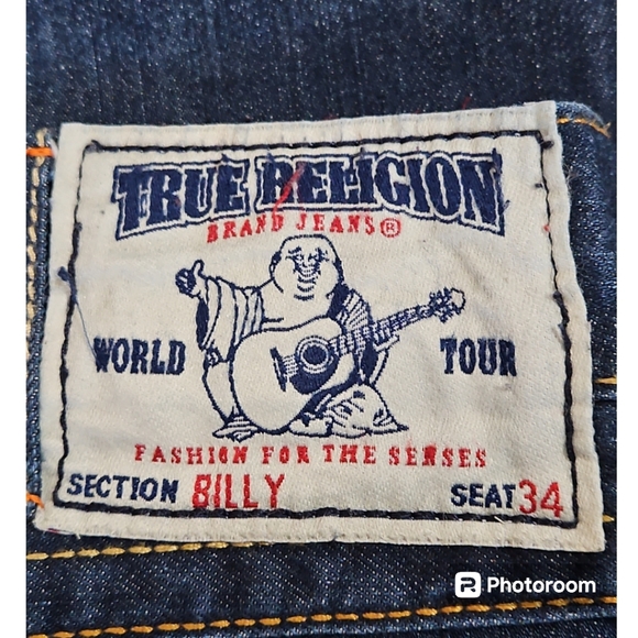True Religion Denim  BIG BILLY T Stitch Bootcut Jean Men's  Size 36, Like New. - Picture 7 of 15